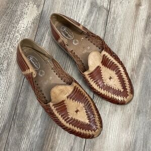 Junior Mexican Leather Handmade Huaraches Slip On Shoes Brown Mens 28 / US 10